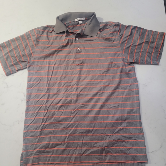 Peter Millar Other - Peter Millar Gray Polo with Orange Stripes